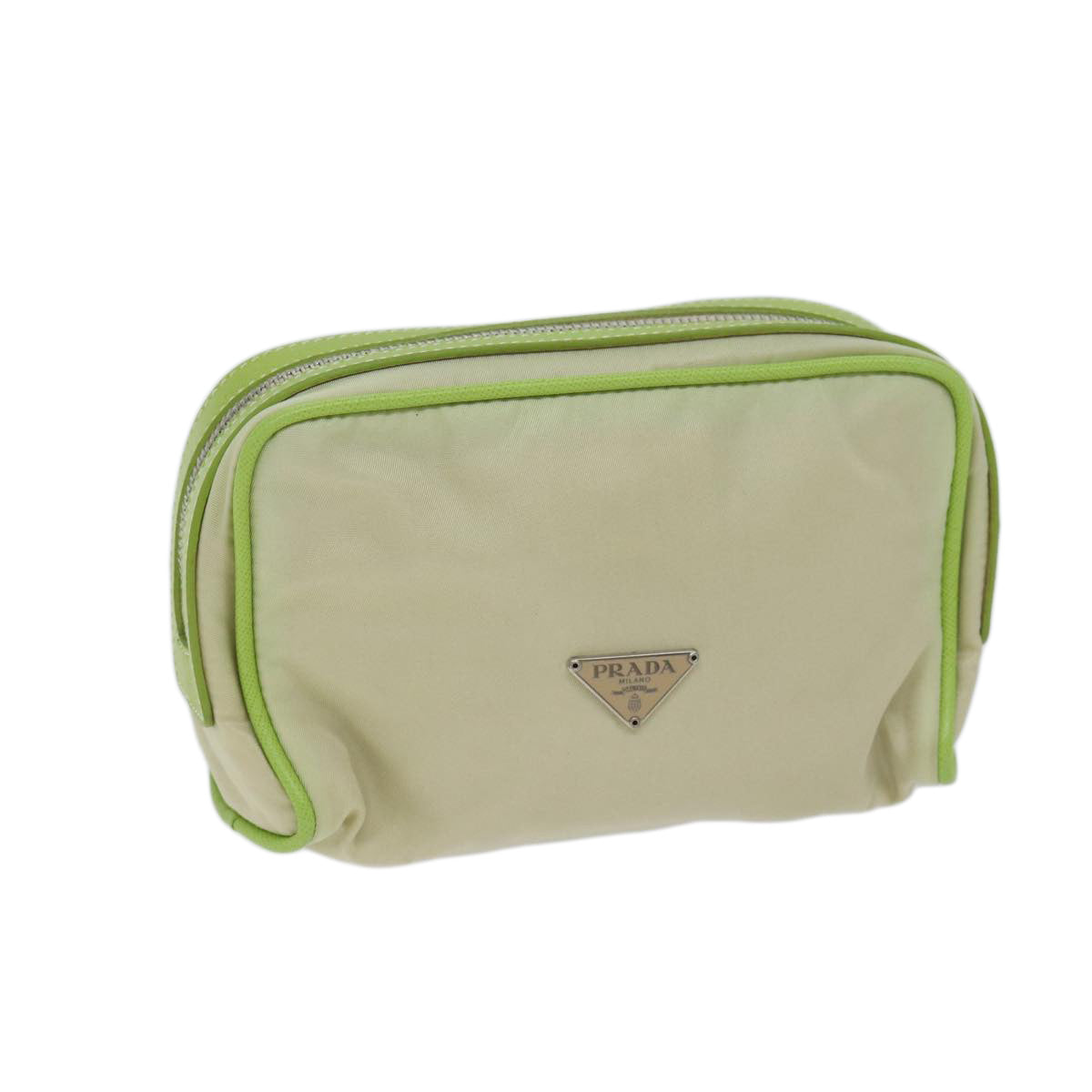 PRADA Pouch Nylon Green Auth 70662