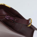 CARTIER Clutch Bag Leather Bordeaux Auth 70664-8