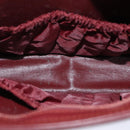 CARTIER Clutch Bag Leather Bordeaux Auth 70664-9