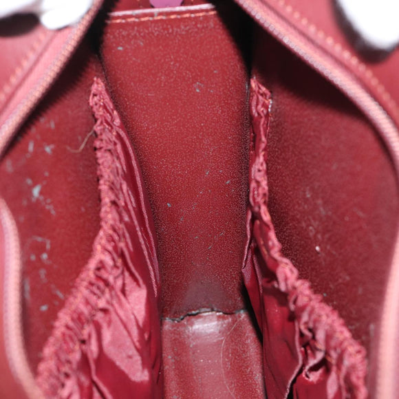 CARTIER Clutch Bag Leather Bordeaux Auth 70664