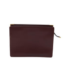 CARTIER Clutch Bag Leather Bordeaux Auth 70664-2