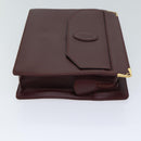 CARTIER Clutch Bag Leather Bordeaux Auth 70664-3