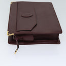 CARTIER Clutch Bag Leather Bordeaux Auth 70664-4