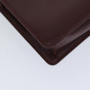 CARTIER Clutch Bag Leather Bordeaux Auth 70664-14