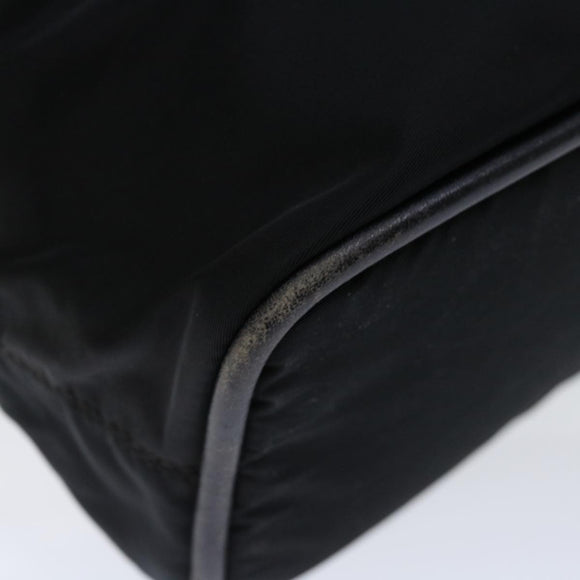 CELINE Hand Bag Nylon Black Auth 70673