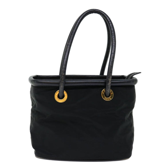 CELINE Hand Bag Nylon Black Auth 70673