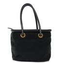 CELINE Hand Bag Nylon Black Auth 70673-2