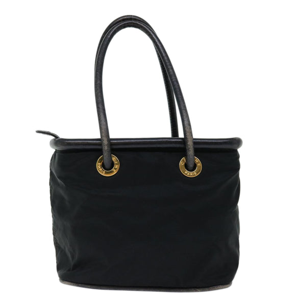 CELINE Hand Bag Nylon Black Auth 70673