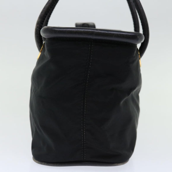 CELINE Hand Bag Nylon Black Auth 70673
