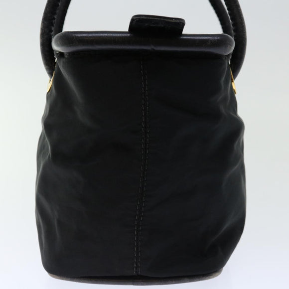 CELINE Hand Bag Nylon Black Auth 70673