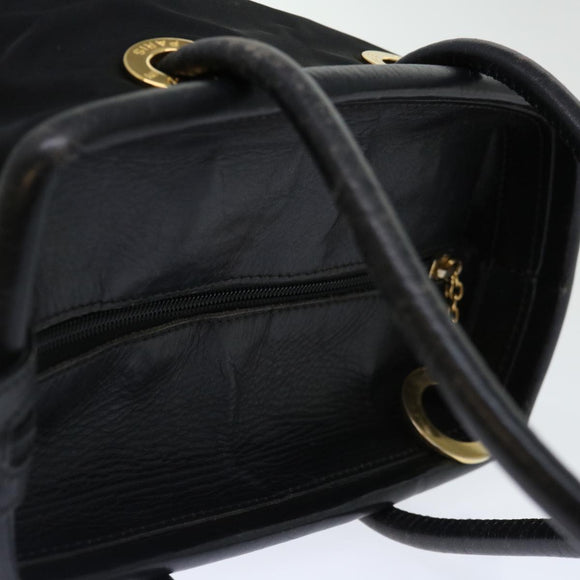 CELINE Hand Bag Nylon Black Auth 70673