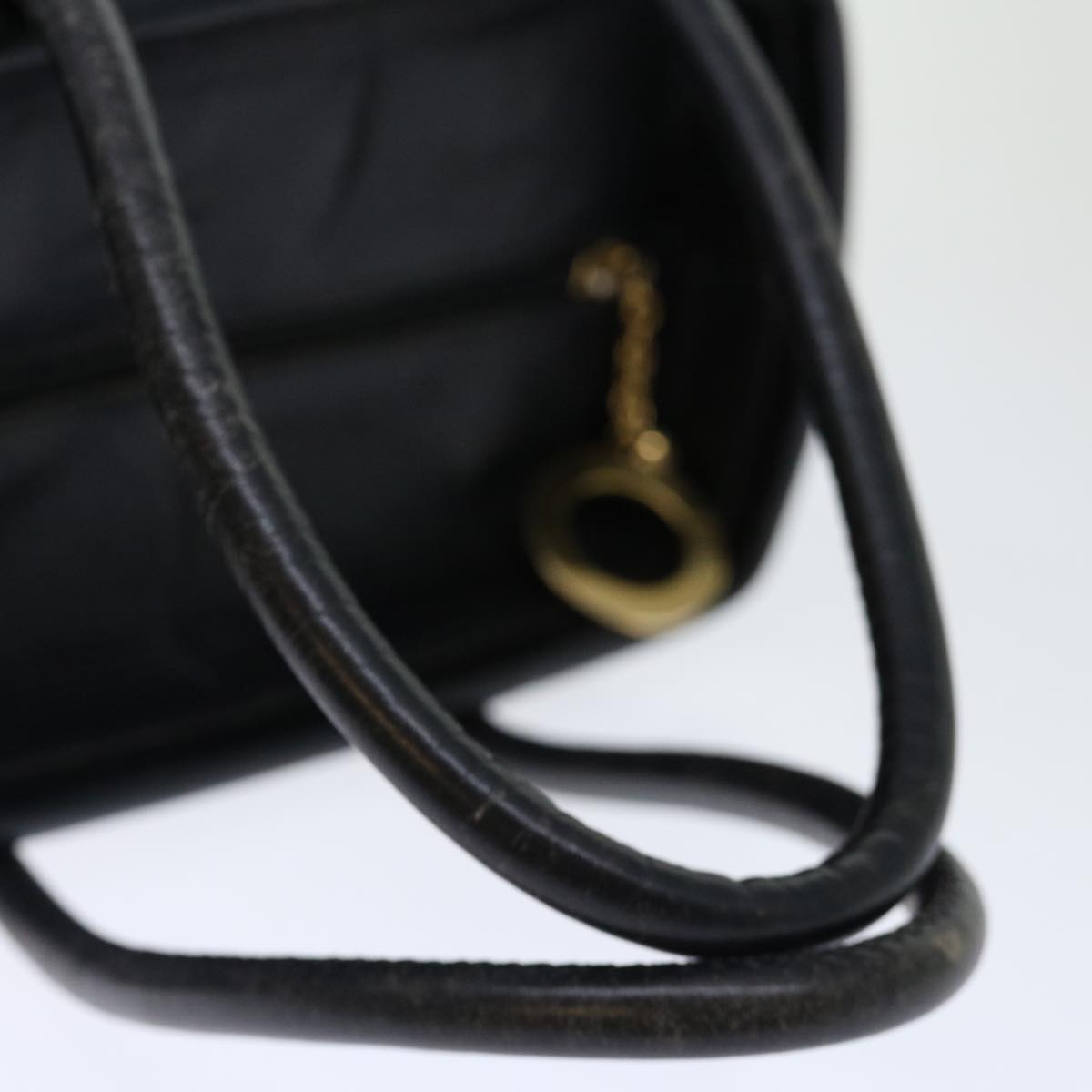 CELINE Hand Bag Nylon Black Auth 70673
