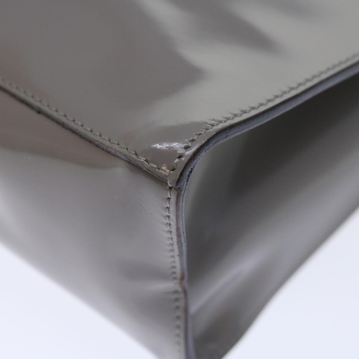 Salvatore Ferragamo Hand Bag Patent leather Gray Auth 70674