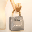 Salvatore Ferragamo Hand Bag Patent leather Gray Auth 70674-19