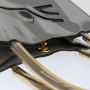 Salvatore Ferragamo Hand Bag Patent leather Gray Auth 70674-6