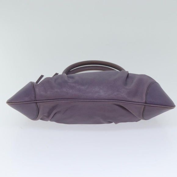 Salvatore Ferragamo Gancini Hand Bag Leather Purple Auth 70676