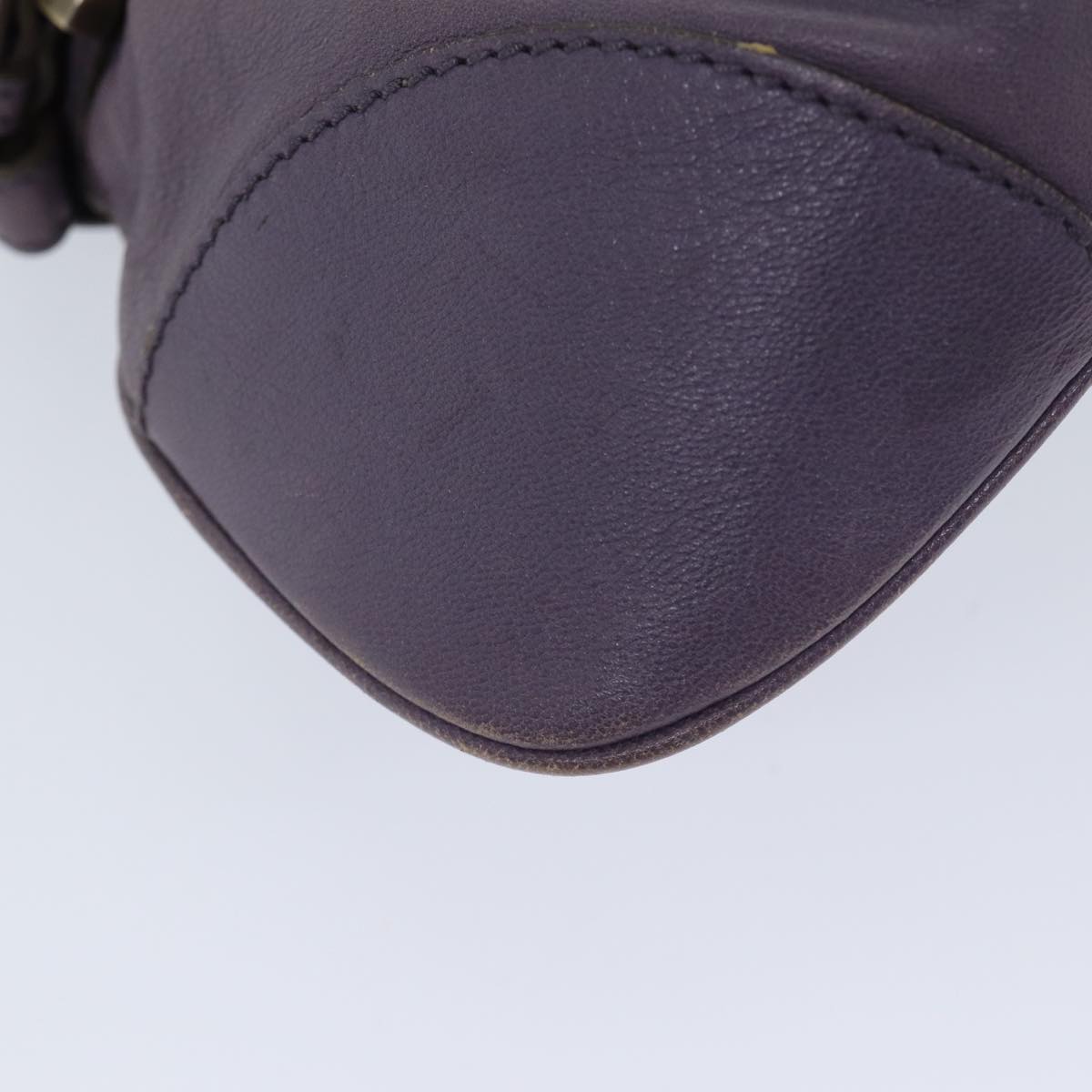 Salvatore Ferragamo Gancini Hand Bag Leather Purple Auth 70676