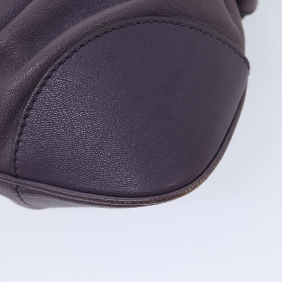 Salvatore Ferragamo Gancini Hand Bag Leather Purple Auth 70676