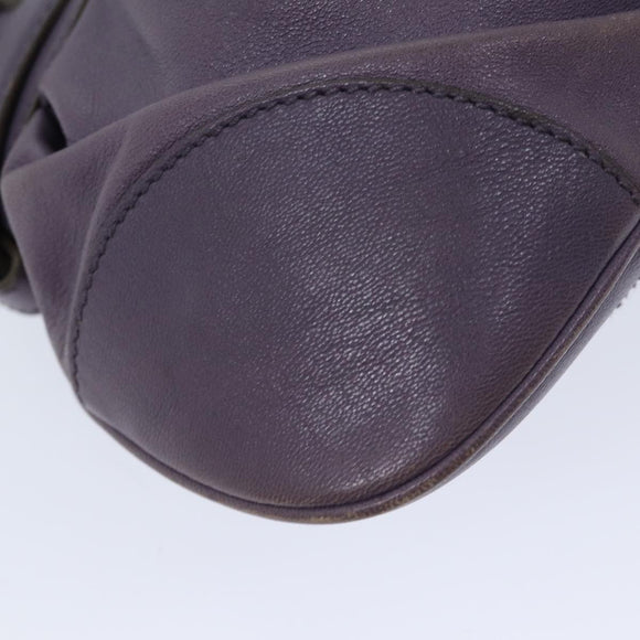 Salvatore Ferragamo Gancini Hand Bag Leather Purple Auth 70676