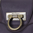 Salvatore Ferragamo Gancini Hand Bag Leather Purple Auth 70676-17