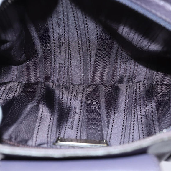 Salvatore Ferragamo Gancini Hand Bag Leather Purple Auth 70676