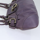 Salvatore Ferragamo Gancini Hand Bag Leather Purple Auth 70676-4