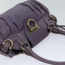 Salvatore Ferragamo Gancini Hand Bag Leather Purple Auth 70676-7