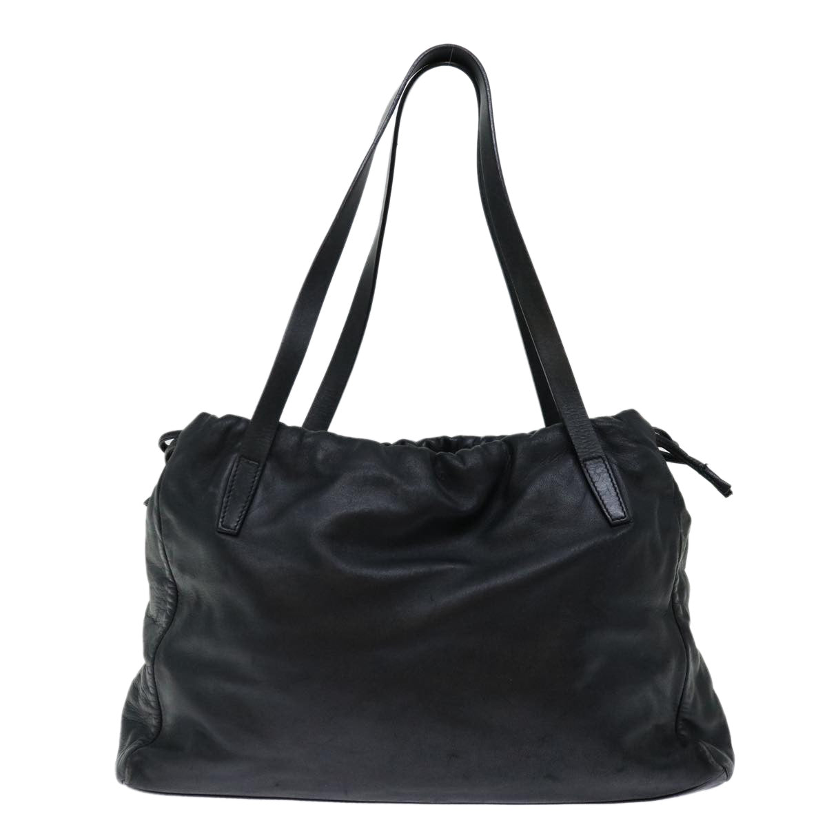 LOEWE Shoulder Bag Leather Black Auth 70677