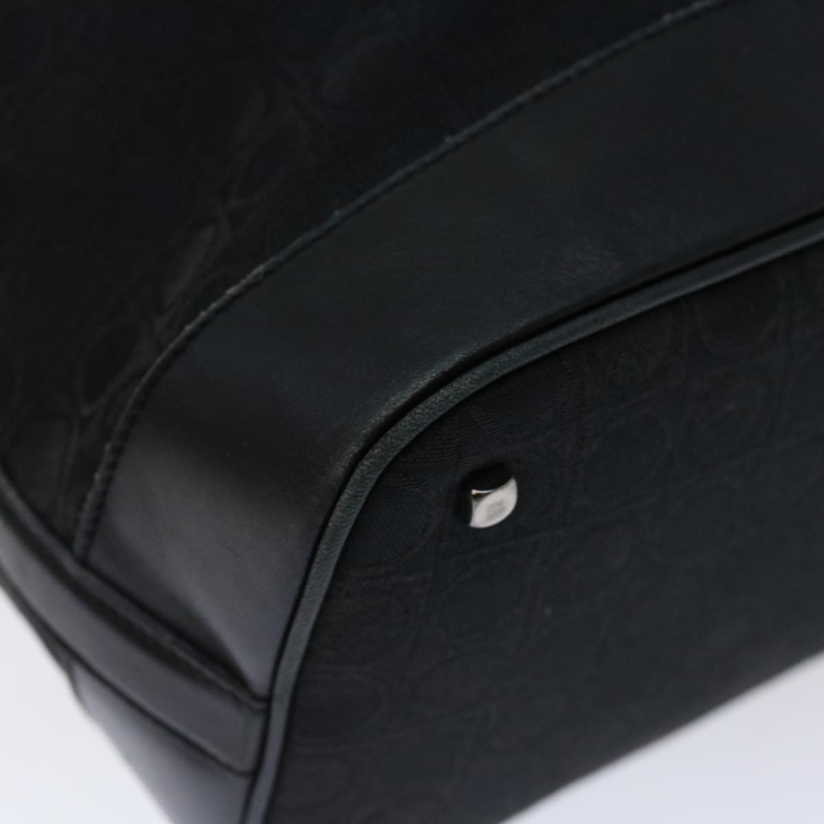 Salvatore Ferragamo Shoulder Bag Canvas Black Auth 70678