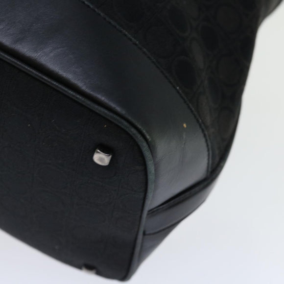 Salvatore Ferragamo Shoulder Bag Canvas Black Auth 70678