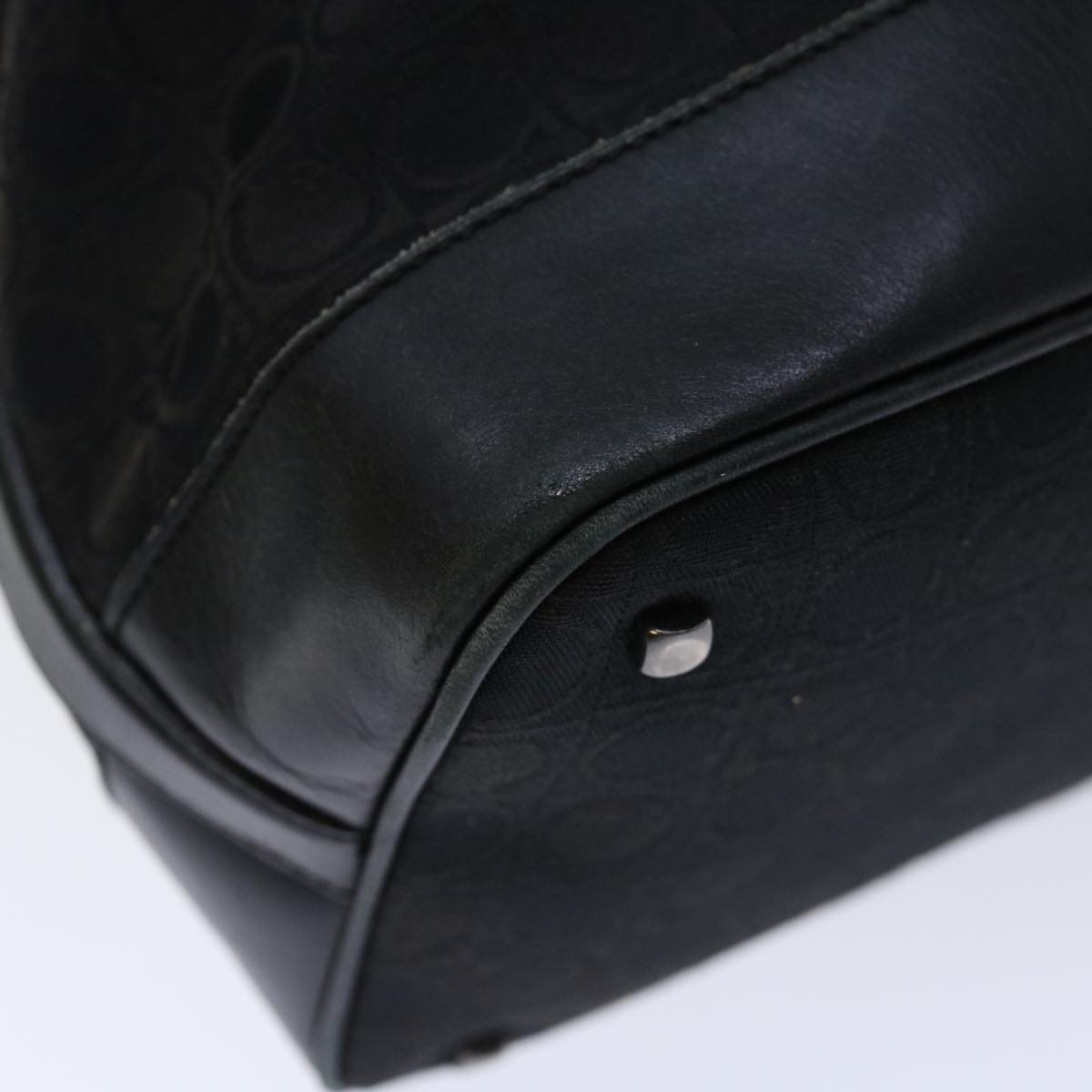 Salvatore Ferragamo Shoulder Bag Canvas Black Auth 70678