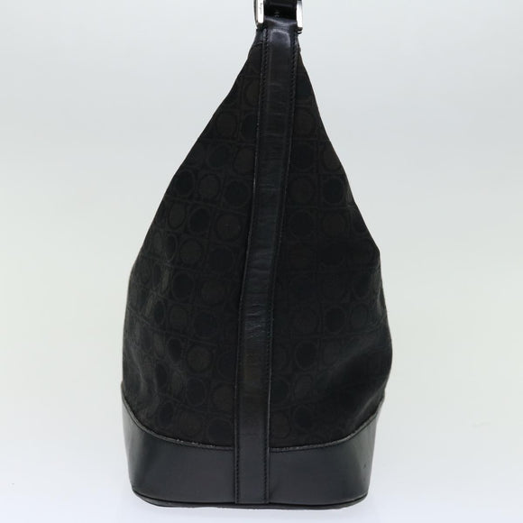 Salvatore Ferragamo Shoulder Bag Canvas Black Auth 70678