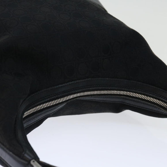 Salvatore Ferragamo Shoulder Bag Canvas Black Auth 70678