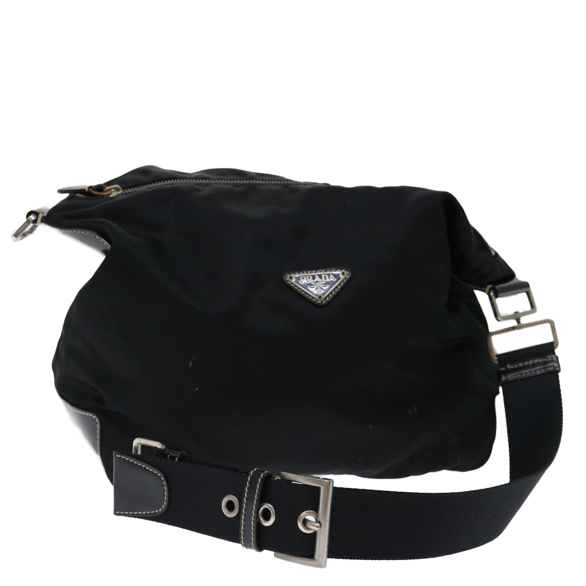 PRADA Shoulder Bag Nylon Black Auth 70680