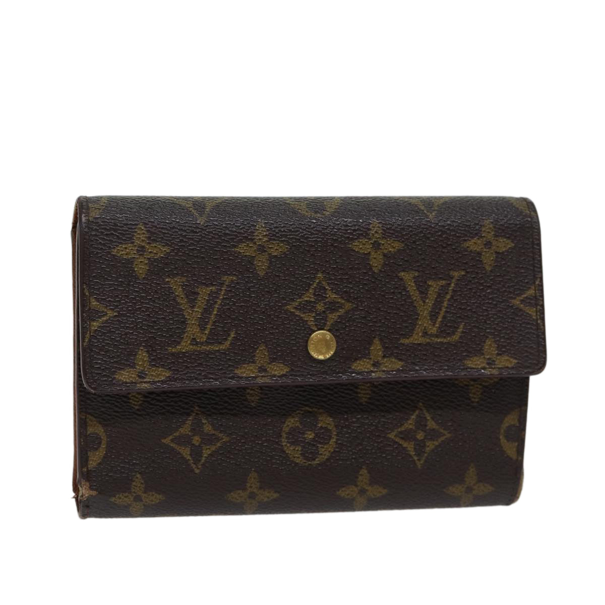 LOUIS VUITTON Monogram Porte Tresor Etui Papie Wallet M61202 LV Auth 70690