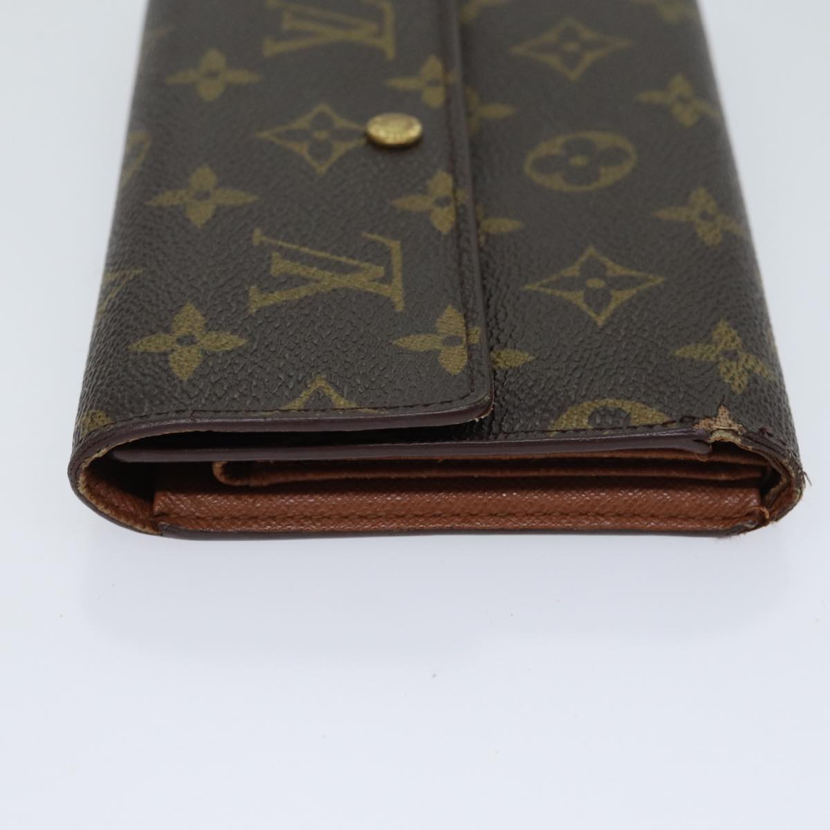 LOUIS VUITTON Monogram Porte Tresor Etui Papie Wallet M61202 LV Auth 70690