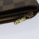 LOUIS VUITTON Damier Ebene Compact Zip Wallet N61668 LV Auth 70692-8