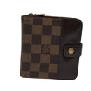 LOUIS VUITTON Damier Ebene Compact Zip Wallet N61668 LV Auth 70692-13