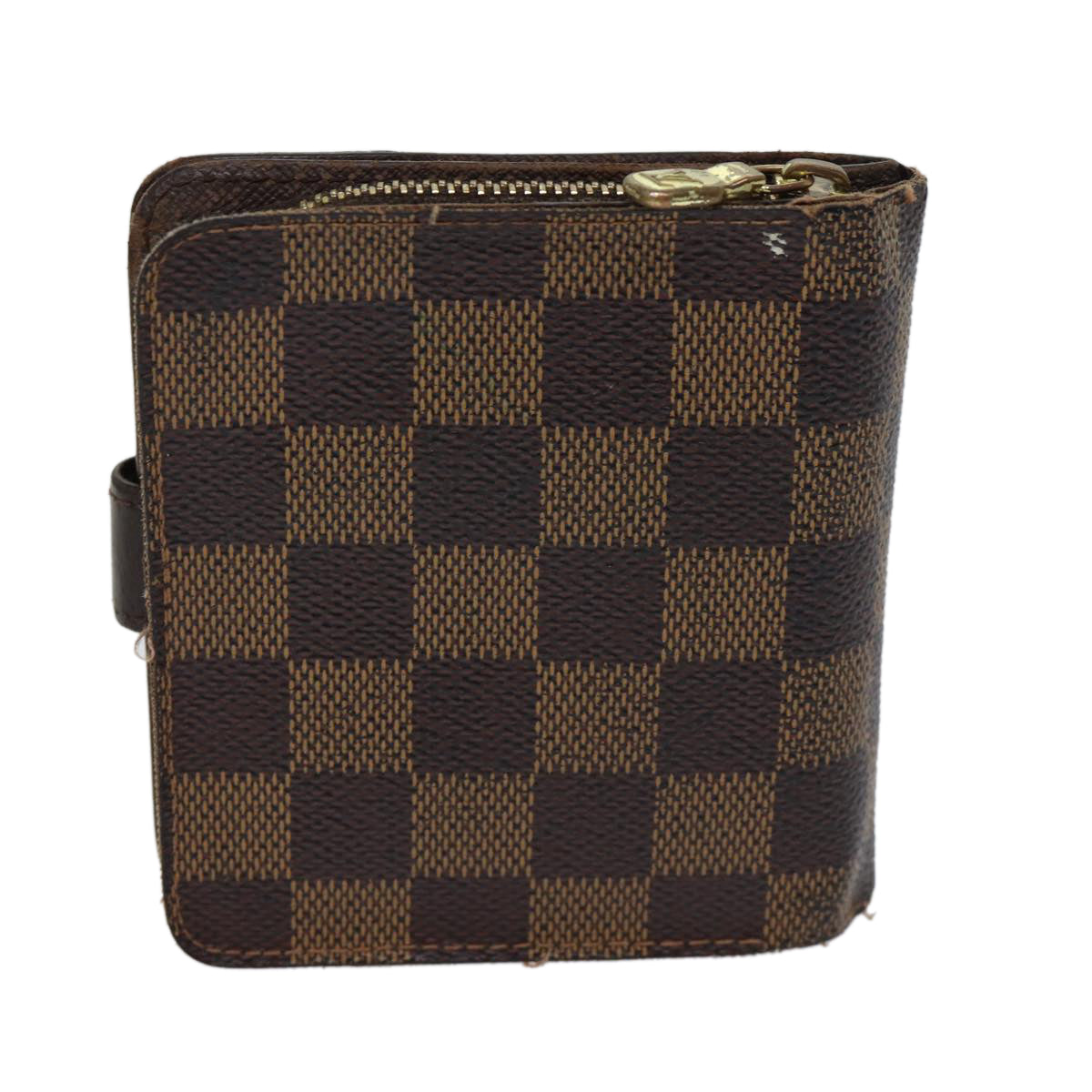 LOUIS VUITTON Damier Ebene Compact Zip Wallet N61668 LV Auth 70692 - 0