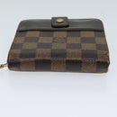 LOUIS VUITTON Damier Ebene Compact Zip Wallet N61668 LV Auth 70692-6
