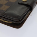 LOUIS VUITTON Damier Ebene Compact Zip Wallet N61668 LV Auth 70692-14