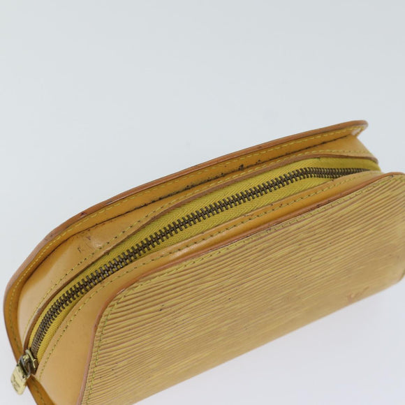 LOUIS VUITTON Epi Dauphine PM Pouch Yellow M48449 LV Auth 70694