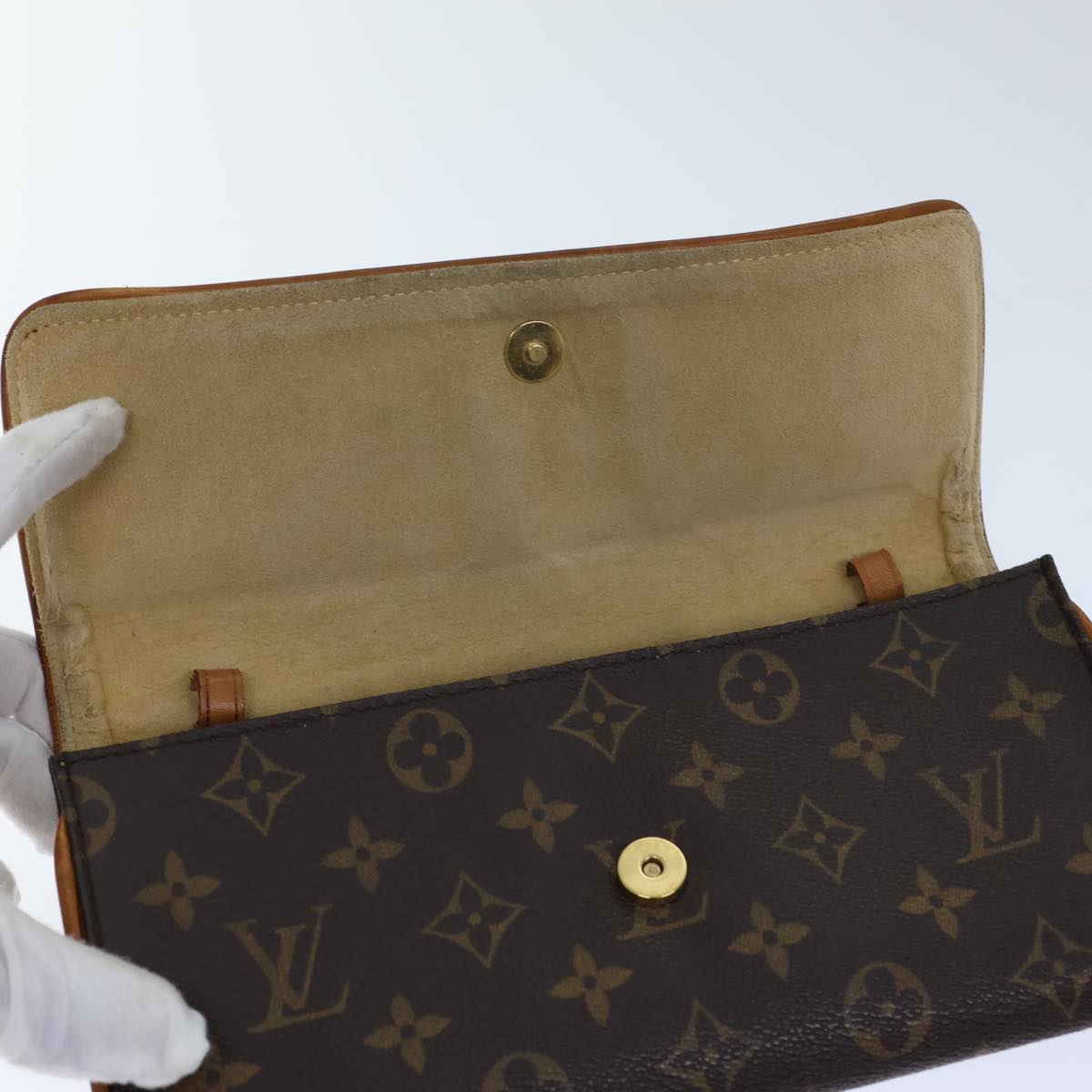 LOUIS VUITTON Monogram Pochette Twin GM Shoulder Bag M51852 LV Auth 70699