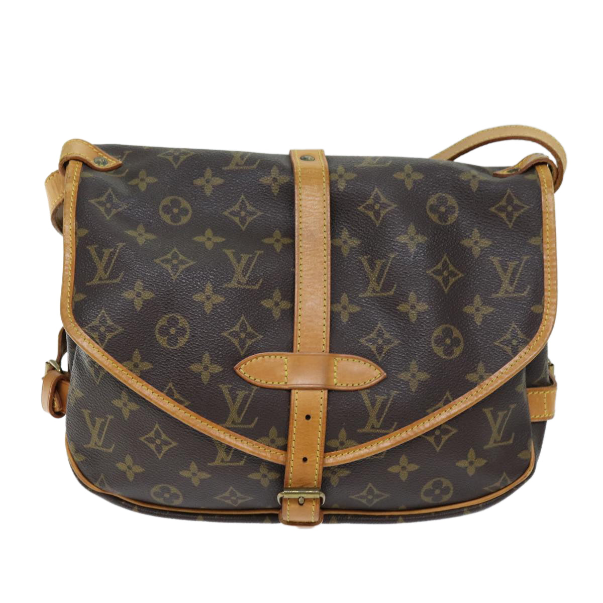 LOUIS VUITTON Monogram Saumur 30 Shoulder Bag M42256 LV Auth 70705