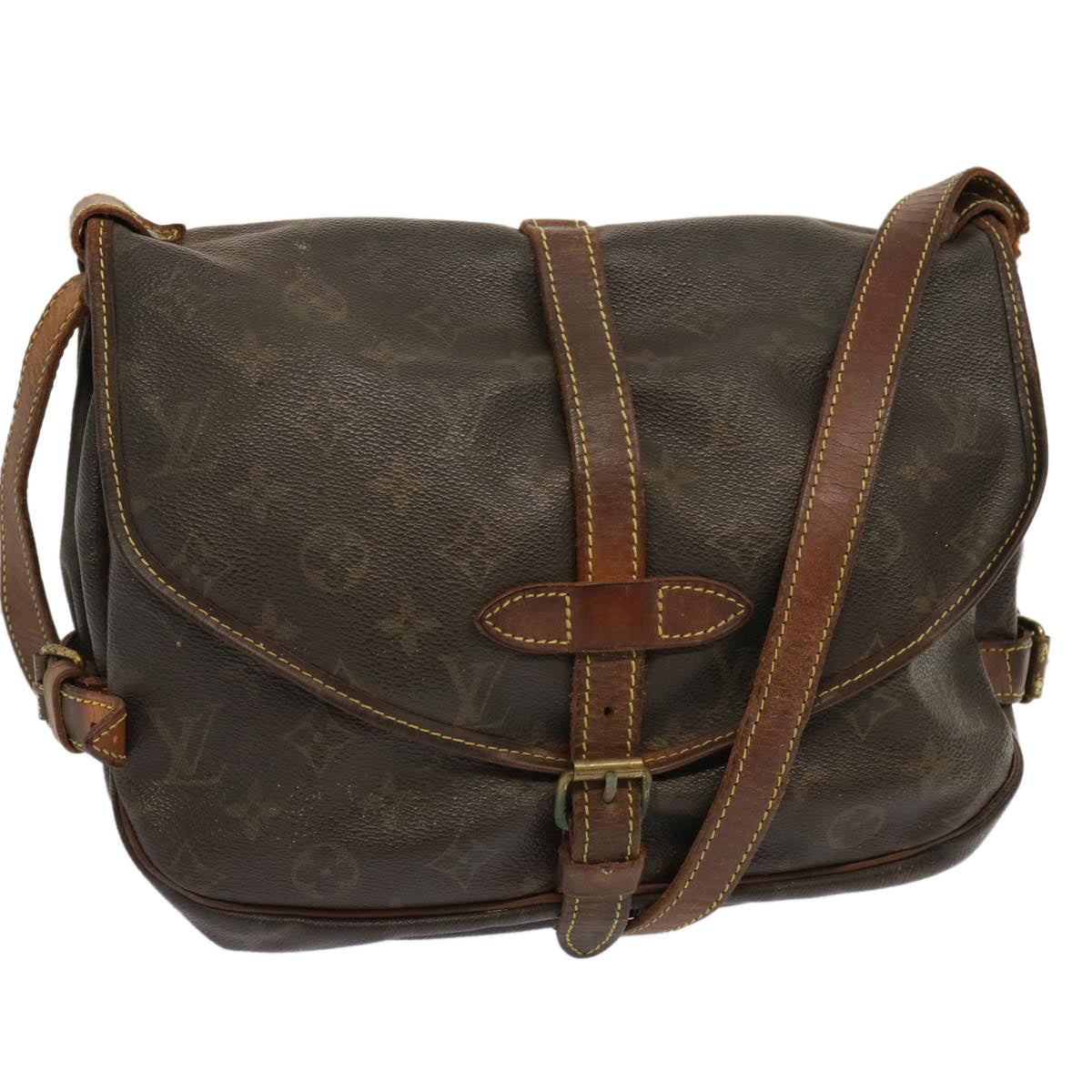 LOUIS VUITTON Monogram Saumur 30 Shoulder Bag M42256 LV Auth 70706