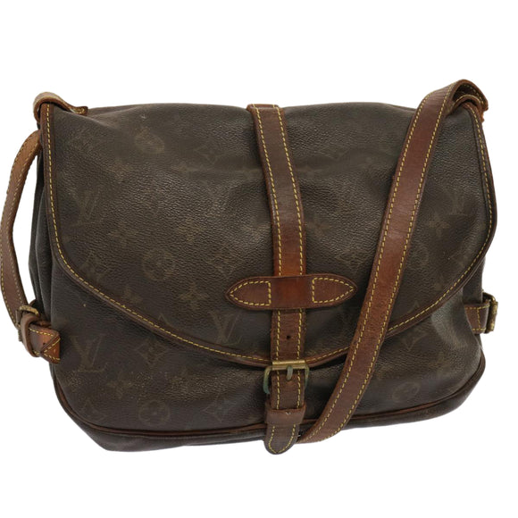 LOUIS VUITTON Monogram Saumur 30 Shoulder Bag M42256 LV Auth 70706