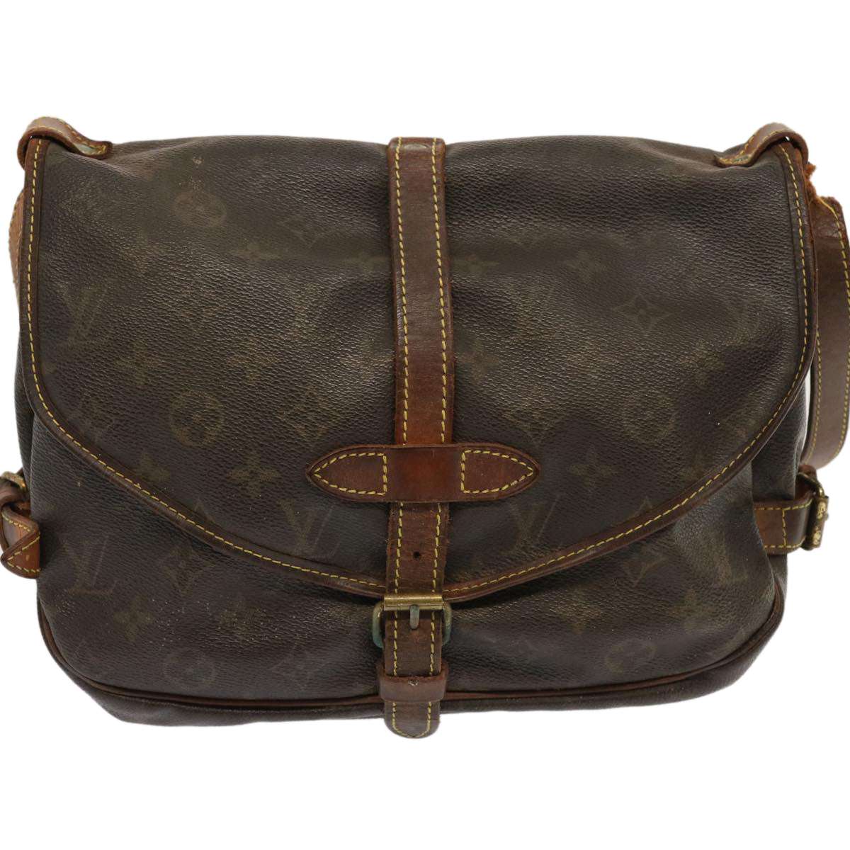 LOUIS VUITTON Monogram Saumur 30 Shoulder Bag M42256 LV Auth 70706