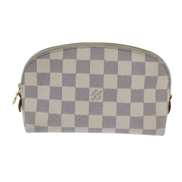 LOUIS VUITTON Damier Azur Pochette Cosmetic PM Pouch N60024 LV Auth 70722
