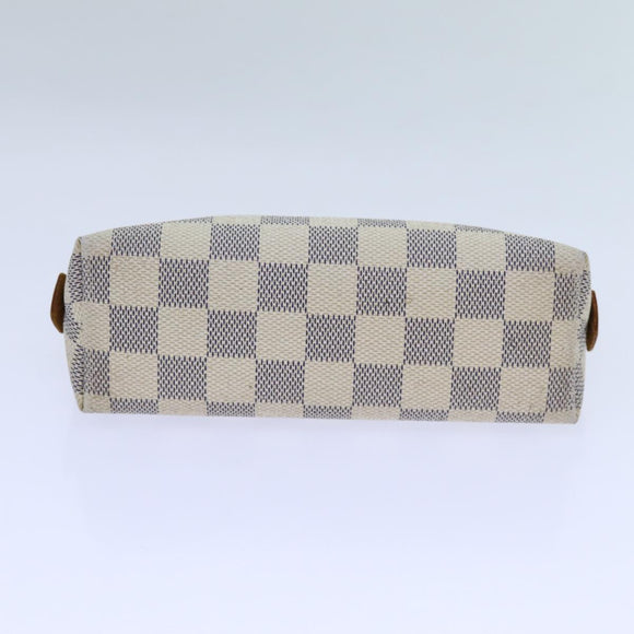 LOUIS VUITTON Damier Azur Pochette Cosmetic PM Pouch N60024 LV Auth 70722