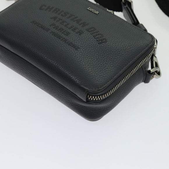 Christian Dior Shoulder Bag Leather Gray Auth 70772M